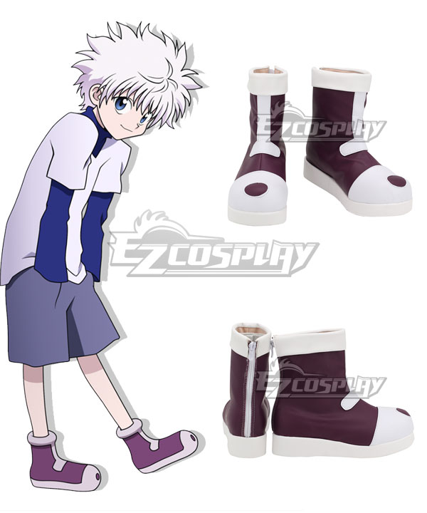 Hunter × Hunter Killua Zoldyck Brown Shoes Cosplay Boots