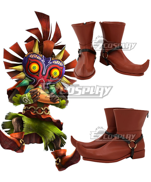Hyrule Warriors Legends Legend of Zelda Skull Kid Orange Red Cosplay Shoes