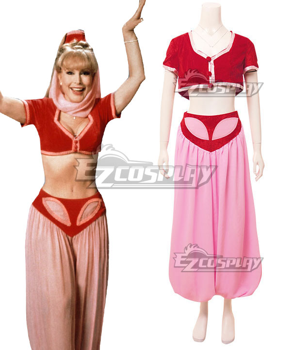 I Dream of Jeannie Jeannie Red Dress Halloween Cosplay Costume