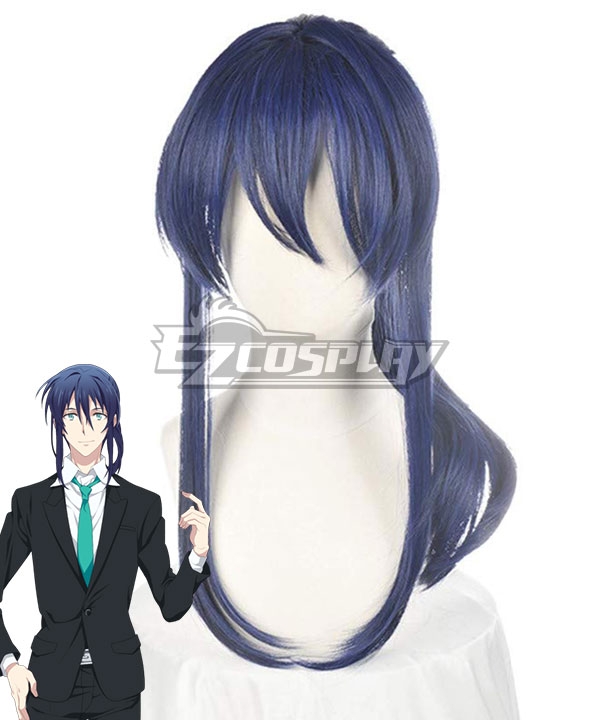 Idolish 7 Ogami Banri Blue Black Cosplay Wig