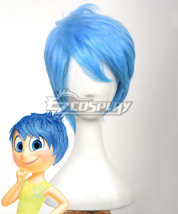 Inside Out Joy Blue Cosplay Dark Blue Cosplay Wig
