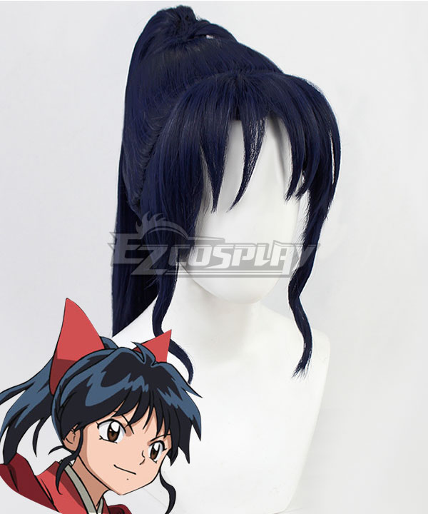 Inuyasha Yashahime : Princess Half-Demon Moroha Black Blue Cosplay Wig