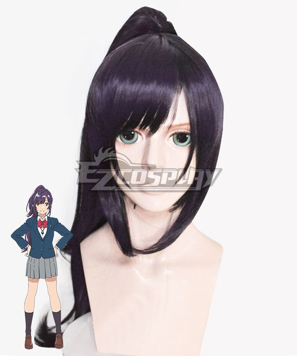 Iroduku Sekai no Ashita kara Kohaku Tsukishiro Black Purple Cosplay Wig