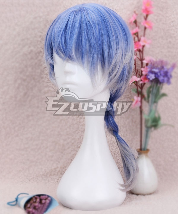Japan Harajuku Lolita Series Blue White Braid Cosplay Wig-Only Wig