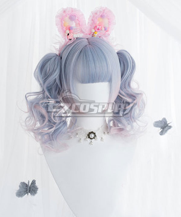 Japan Harajuku Lolita Series Colorful Lemon Blue Pink Cosplay Wig