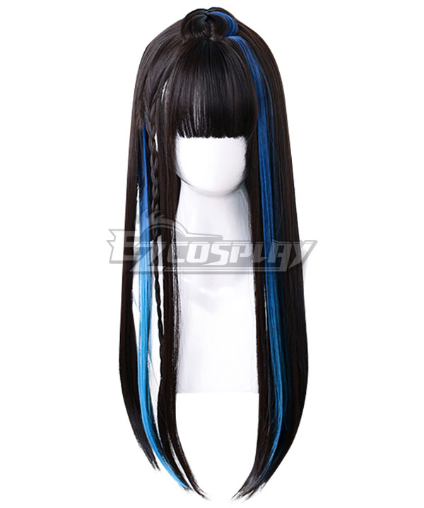 Japan Harajuku Lolita Series Devil Rock Black Blue Cosplay Wig