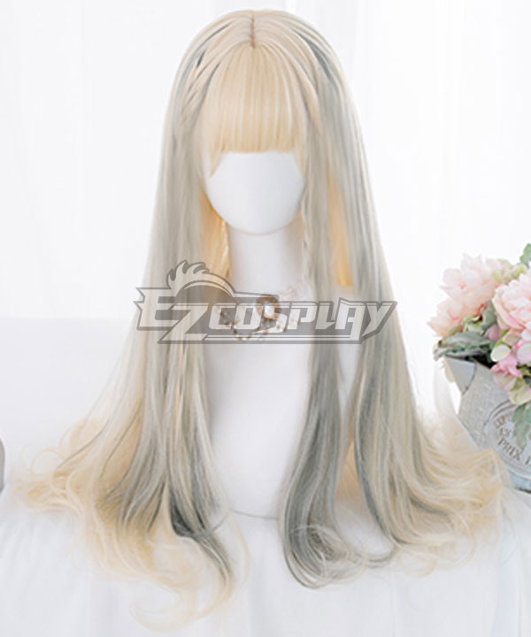 Japan Harajuku Lolita Series Gradient Golden Grey Cosplay Wig