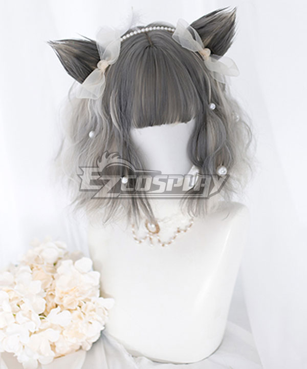 Japan Harajuku Lolita Series Grey Short Cosplay Wig