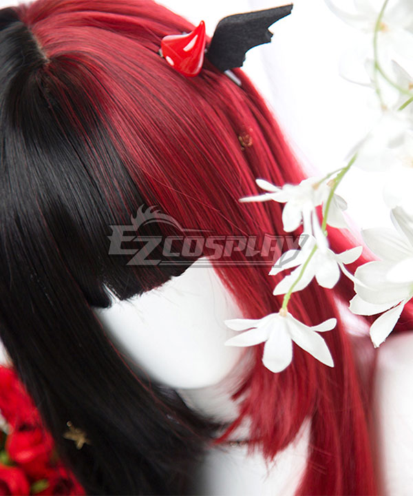 Japan Harajuku Lolita Series Halloween Red Black Long Cosplay Wig-Only Wig