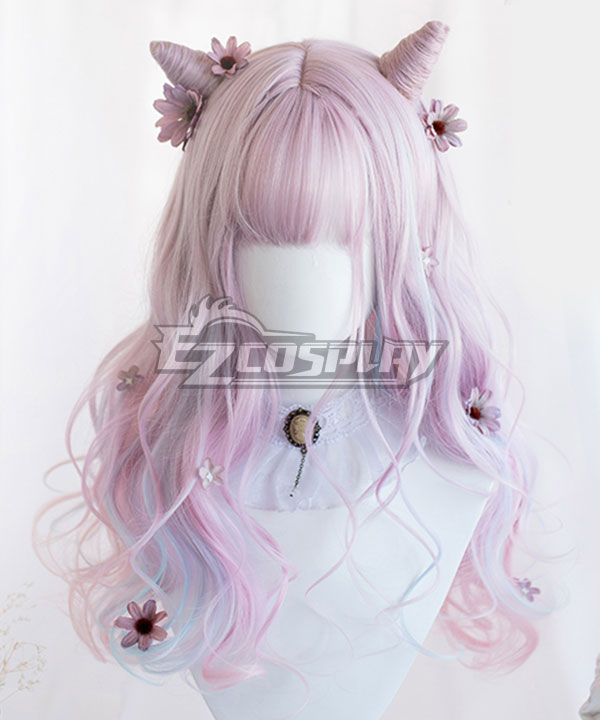 Japan Harajuku Lolita Series Unicorn Light Purple Cosplay Wig