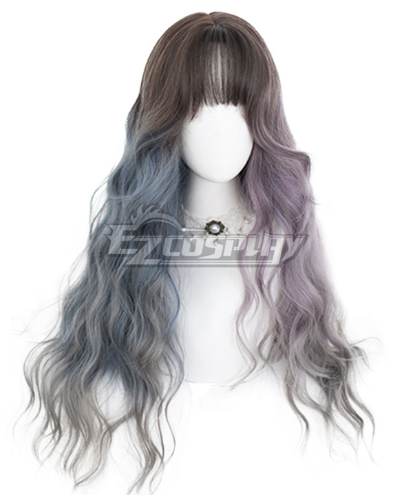 Japan Harajuku Lolita Series Witch dream Gray Pink Blue Cosplay Wig