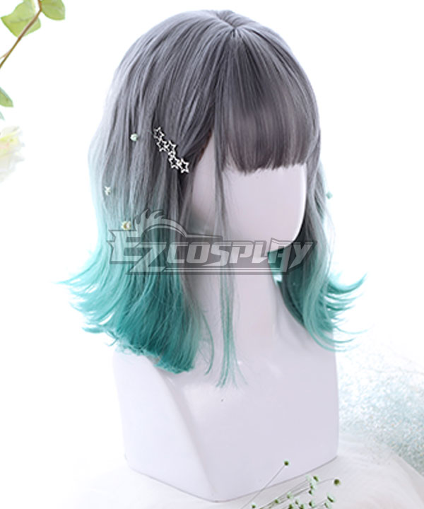 Japan Harajuku Lolita Seriest Grey Green Gradient Color
