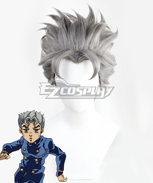 JoJo's Bizarre Adventure: Diamond Is Unbreakable Koichi Hirose Grey Cosplay Wig