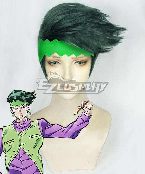 JoJo's Bizarre Adventure: Diamond Is Unbreakable Rohan Kishibe Deep Green Cosplay Wig