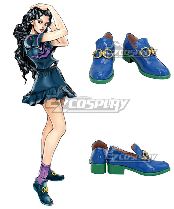 JoJo's Bizarre Adventure: Diamond is Unbreakable Yukako Yamagishi Blue Cosplay Shoes
