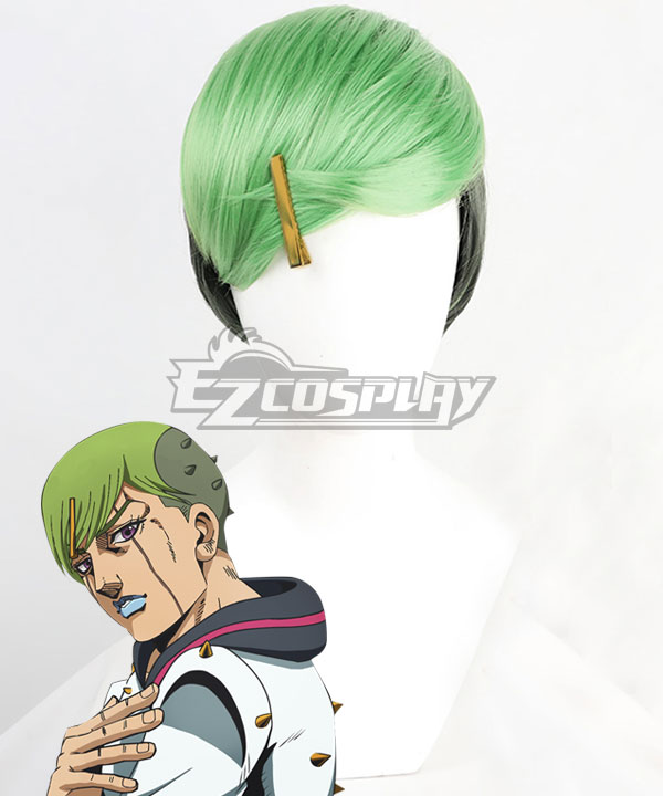 JoJo's Bizarre Adventure: JoJolion Jobin Higashikata Black Green Cosplay Wig