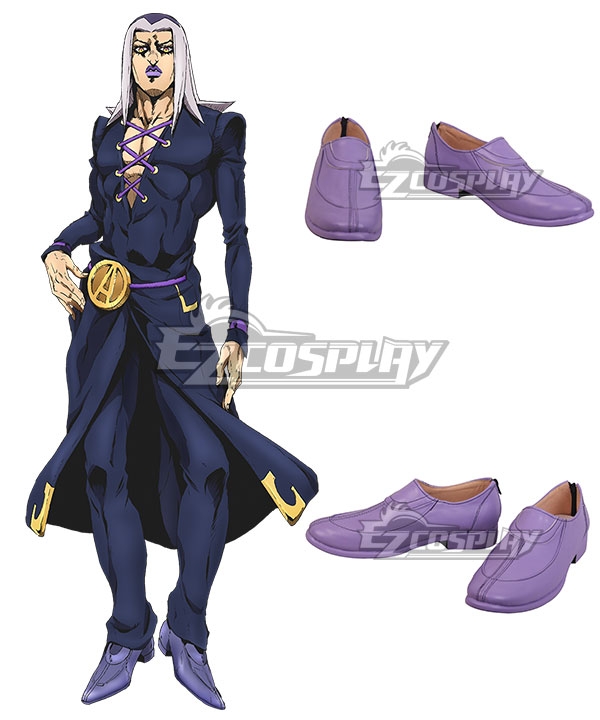 JoJo's Bizarre Adventure: Vento Aureo Golden Wind Anime Edition Leone Abbacchio Light purple Cosplay Shoes