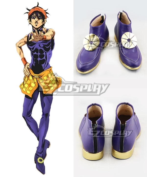 JoJo's Bizarre Adventure: Vento Aureo Golden Wind Anime Edition Narancia Ghirga Purple Cosplay Shoes