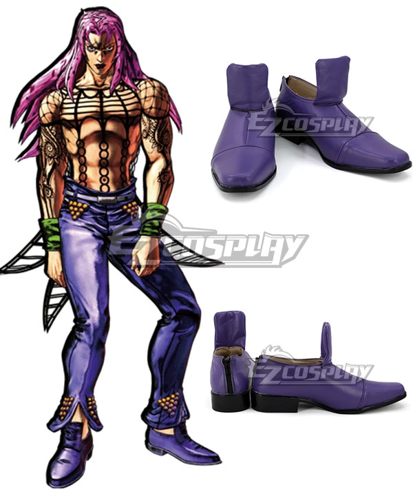 JoJo's Bizarre Adventure: Vento Aureo Golden Wind Diavolo Purple Cosplay Shoes