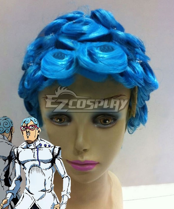 JoJo's Bizarre Adventure: Vento Aureo Golden Wind Ghiaccio Blue Cosplay Wig