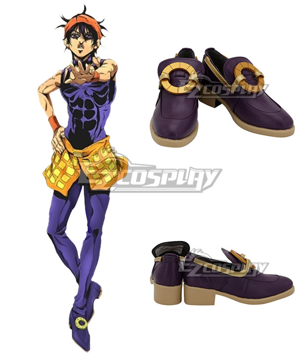 JoJo's Bizarre Adventure: Vento Aureo Golden Wind Narancia Ghirga Purple Cosplay Shoes