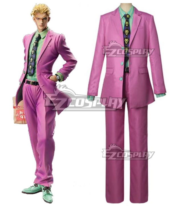 JoJo's Bizarre Adventure Yoshikage Kira Pink Cosplay Costume