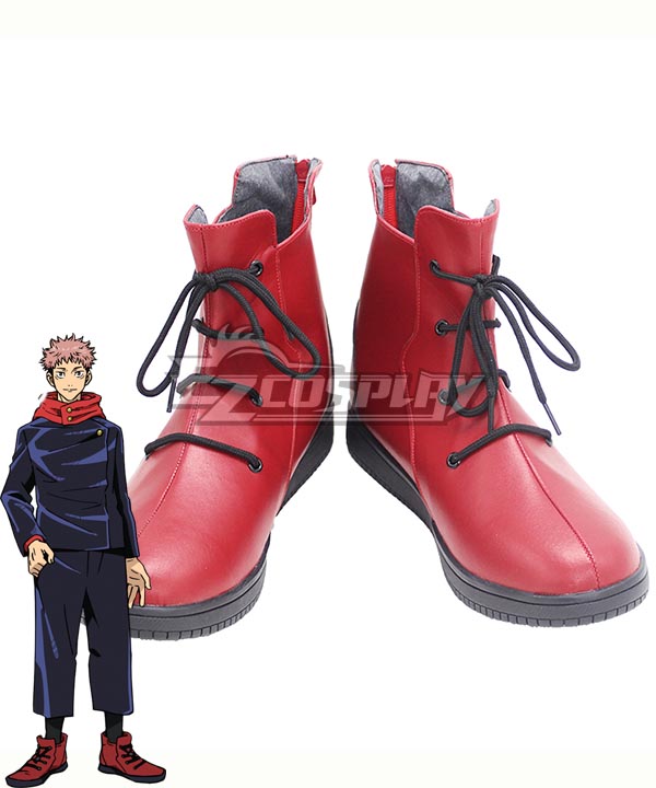 Jujutsu Kaisen Sorcery Fight Yuji Itadori Red Cosplay Shoes
