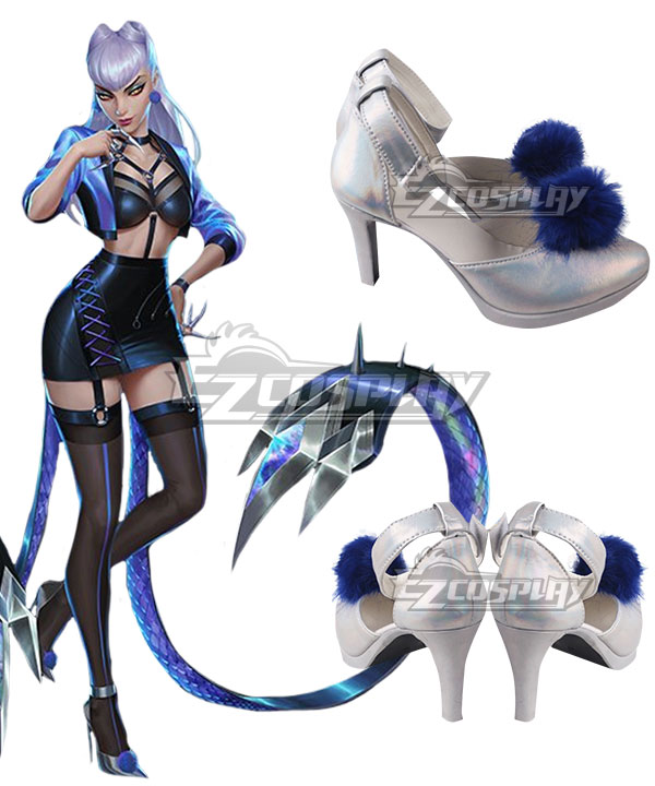 League Of Legends LOL 2020 K/DA KDA All Out Evelynn Silver Cosplay Shoes