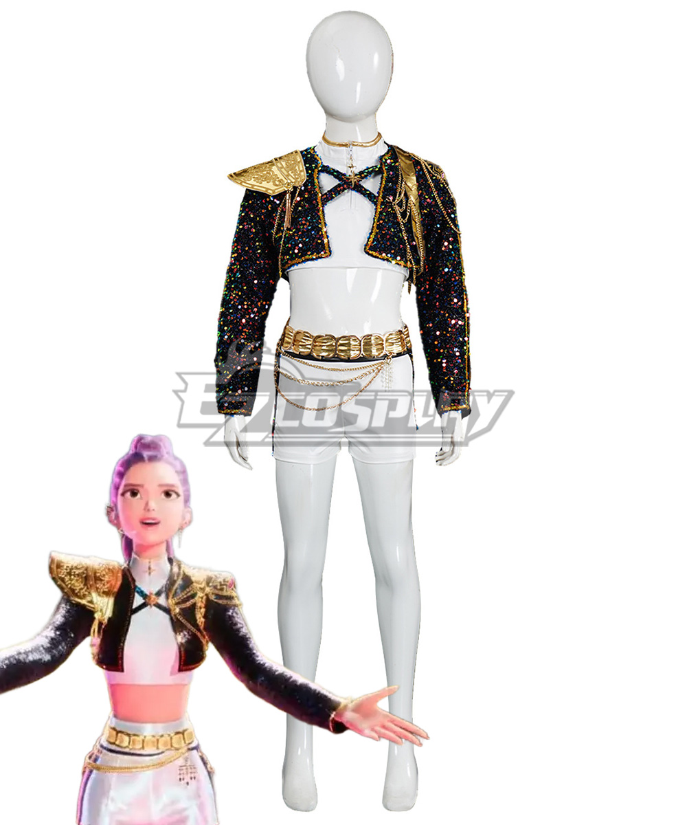 Kid Size Kpop Demon Hunters Rumi Golden Take Down Outfit Cosplay Costume