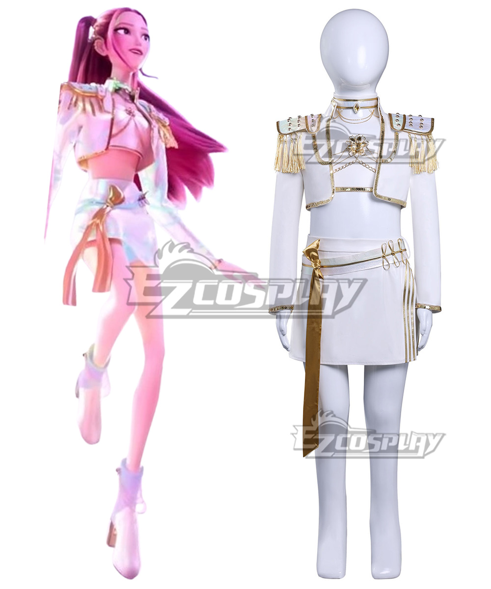 Kid Size Kpop Demon Hunters What It Sounds Like Mira White Cosplay Costume