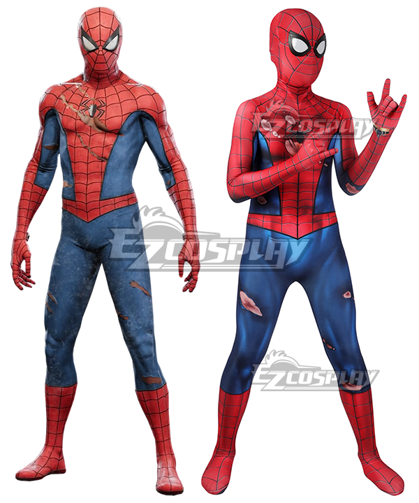 Kid Size Marvel's Spider-Man PS5 classic suit damaged Cosplay Costume