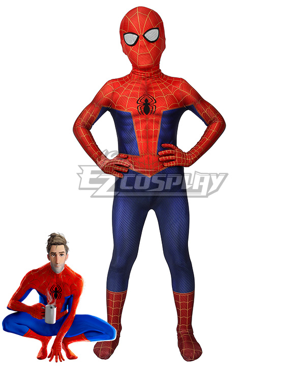 Kids Marvel Spider-Man Into the Spider-Verse Peter Parker Zentai Jumpsuit Cosplay Costume