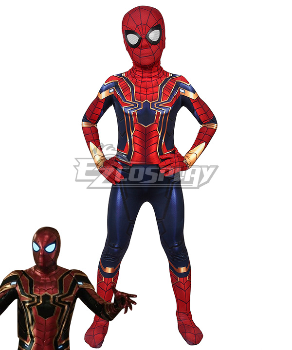 Kids Marvel Spider-Man: Far From Home SpiderMan Peter Parker Steel Zentai Jumpsuit Cosplay Costume