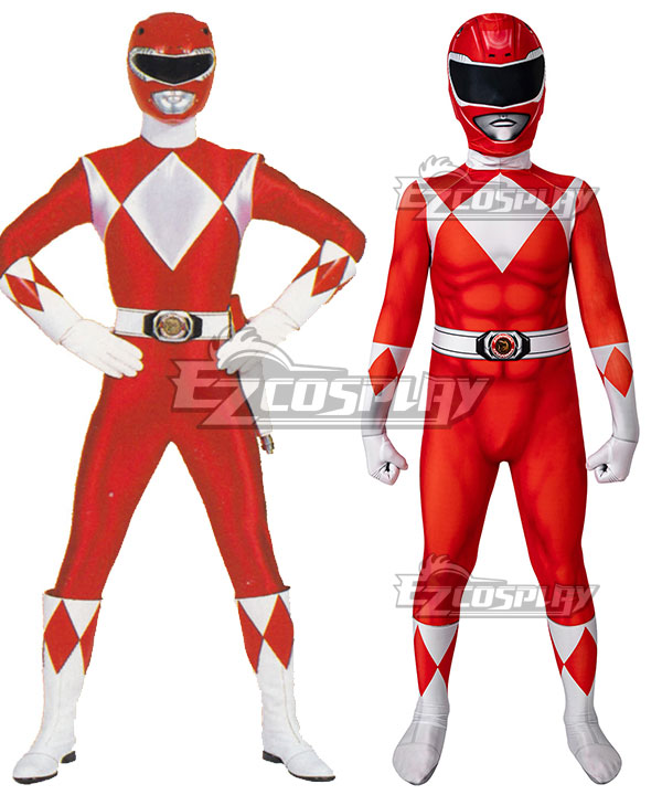 Kids Power Rangers jason red ranger Zentai Jumpsuit Cosplay Costume
