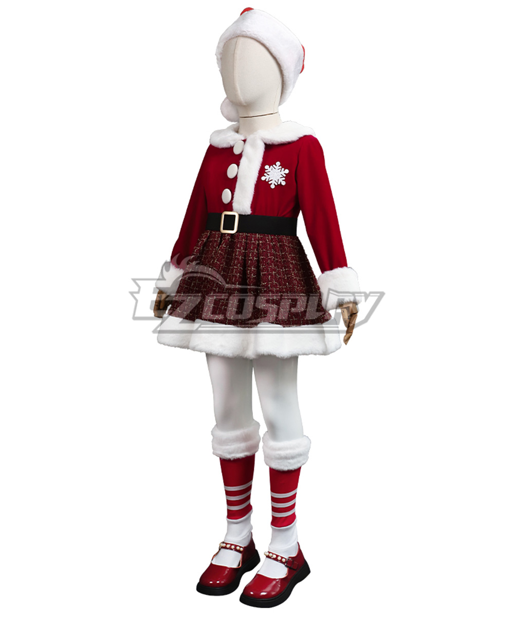 Christmas Special! ! ! Cute Magic Sparkling Christmas Dress Kids Size Cosplay Costume, Red / L