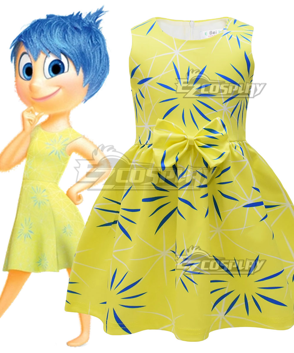 Kids Size Inside Out Joy Cosplay Costume