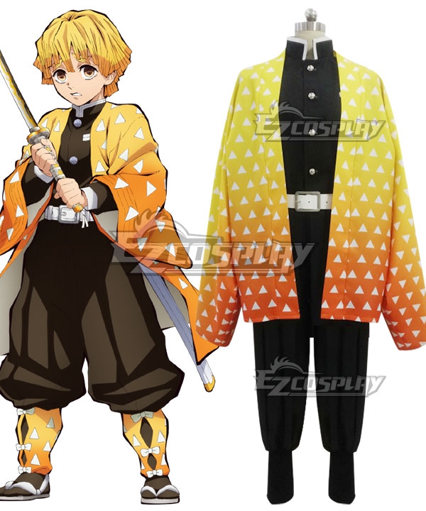 Demon Slayer: Kimetsu No Yaiba Agatsuma Zenitsu Cosplay Costume