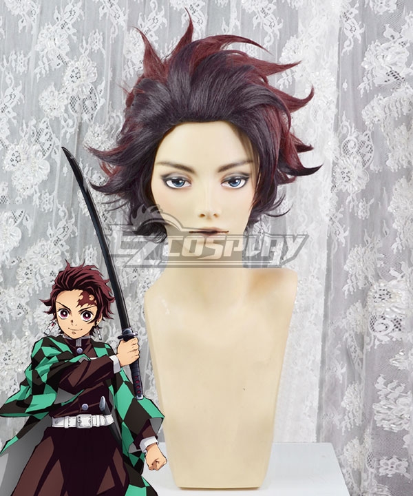 

Kimetsu no Yaiba Kamado Tanjirou Red Black Cosplay Wig