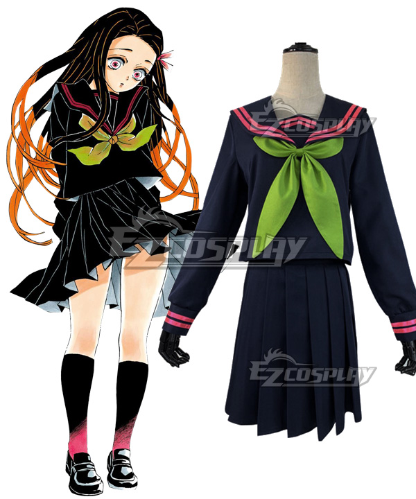 Demon Slayer: Kimetsu No Yaiba Nezuko Kamado School Uniforms Cosplay Costume