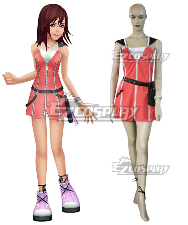 Kingdom Hearts 2 Kairi Pink Dress Cosplay Costume
