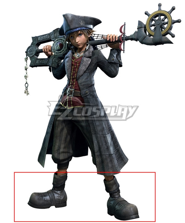 Kingdom Hearts III Pirat Sora Graue Schuhe Cosplay Stiefel