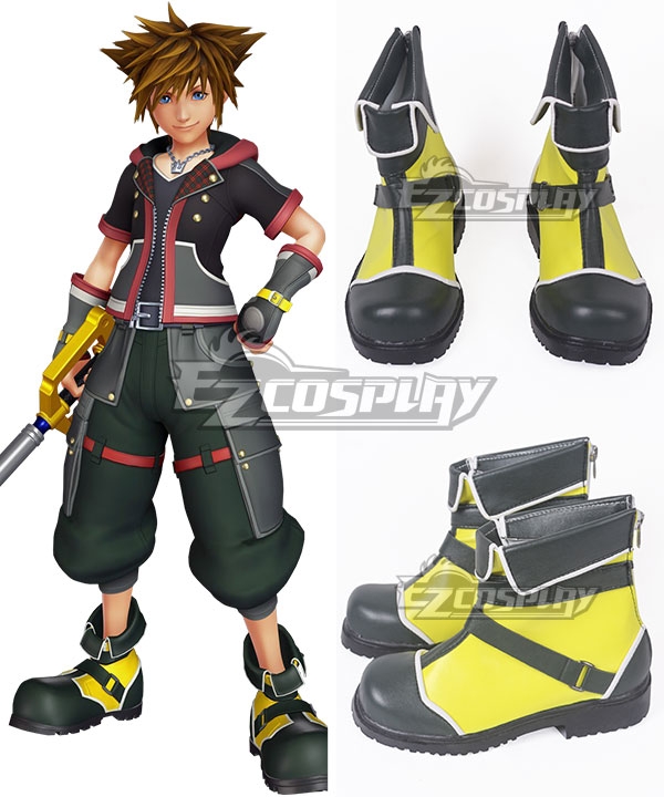 Kingdom Hearts III Sora Dark Green Cosplay Shoes