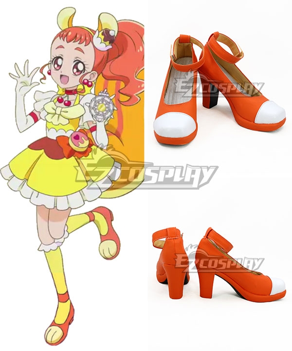 Kirakira PreCure A La Mode Cure Custard Himari Arisugawa Orange White Cosplay Shoes