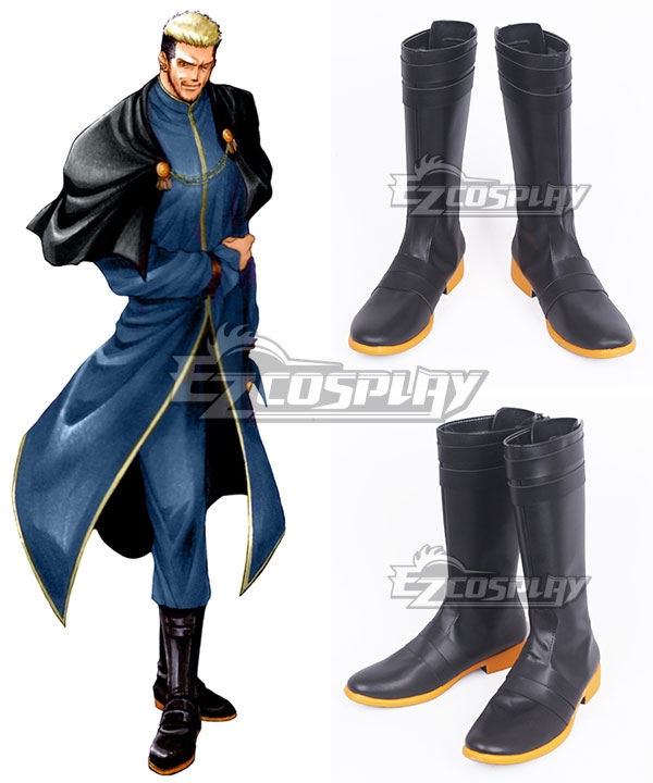 KOF The King Of Fighters Goenitz of the Wildly Blowing Wind Black Shoes Cosplay Boots