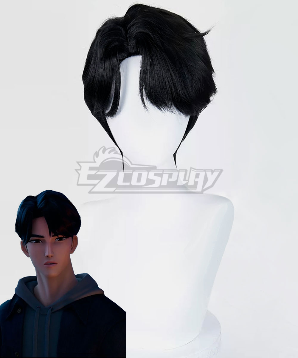 Kpop Demon Hunters The Saja Boys Jinu Black Cosplay Wig