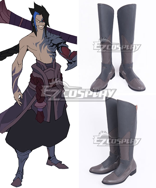 League of Legends Kayn the Shadow Reaper Gray Shoes Cosplay Boots