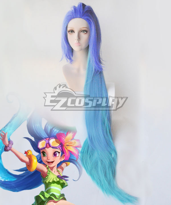League Of Legends LOL 2018 Zoe Pool Party Skins Blue Cosplay Wig