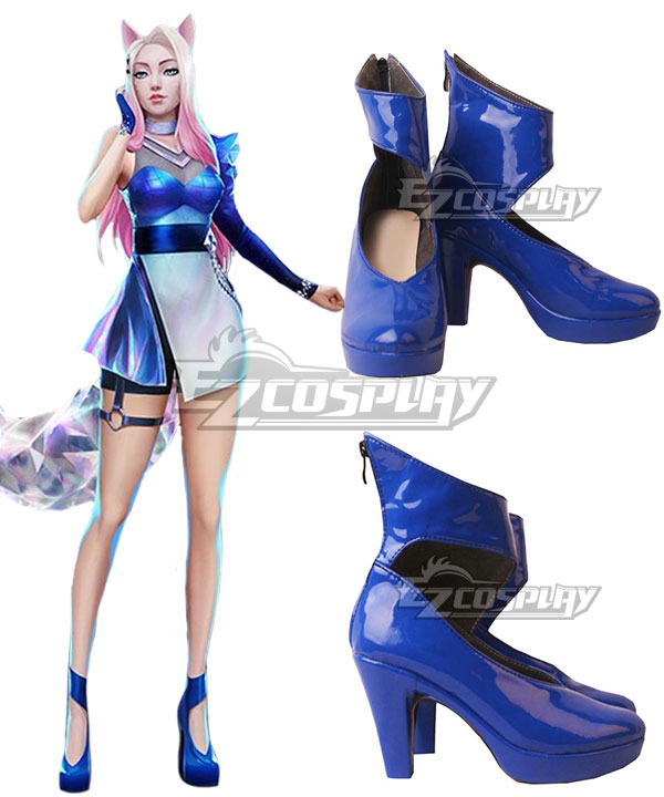 League Of Legends LOL 2020 K/DA KDA All Out Ahri Blue Cosplay Shoes