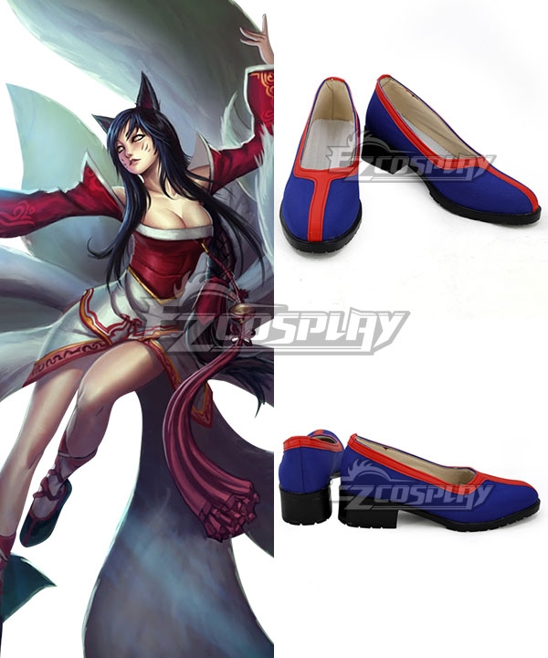 League Of Legends LOL Ahri Classic Skin Blue Cosplay Shoes