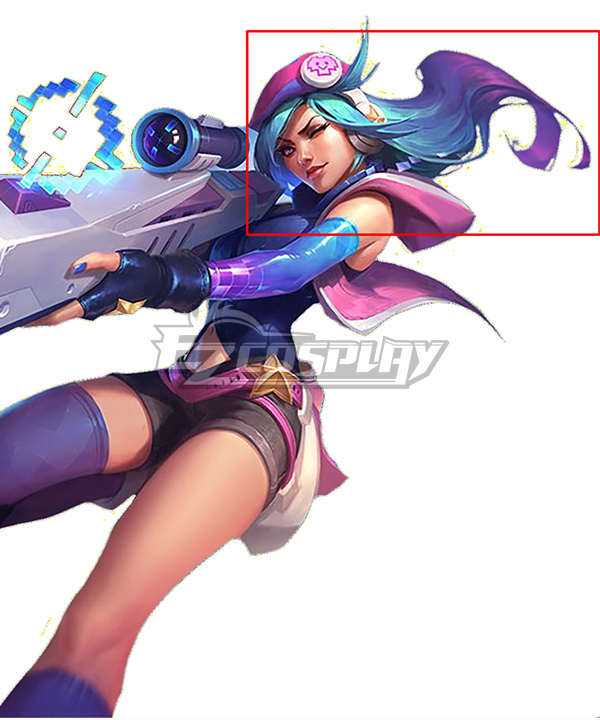 League Of Legends LOL Arcade Caitlyn Blue Purple Cosplay Wig